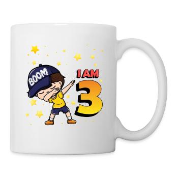 Boom I'm 3 | Birthday Boy | 3rd Birthday Party - Tasse - Weiß - Rechts
