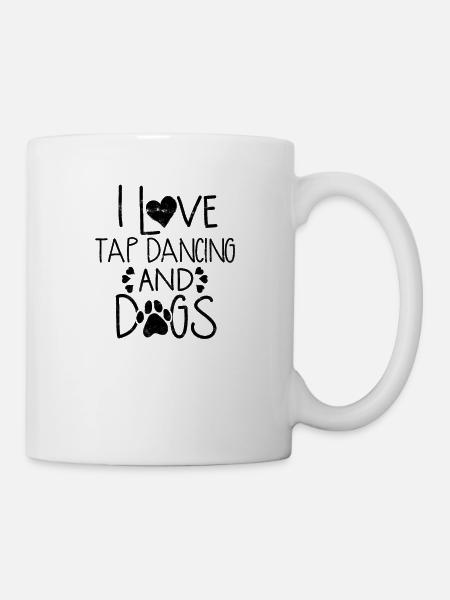 Ich liebe Stepptanz und Hunde - Retro Dance - Tasse - Weiß