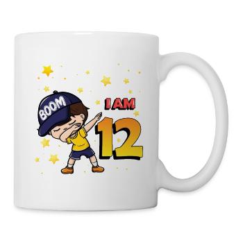 Boom J’ai 12 | Anniversaire Garçon | Fête du 12e anniversaire - Mug blanc - blanc - Droite