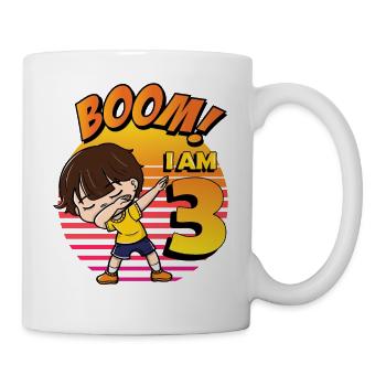 Boom I'm 3 | Birthday Boy | 3rd Birthday Party - Tasse - Weiß - Rechts