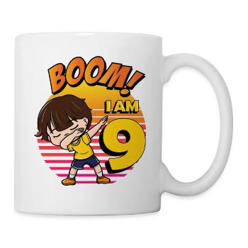 Boom I'm 9 | Birthday Boy | 9th Birthday Party - Mug - white - Right