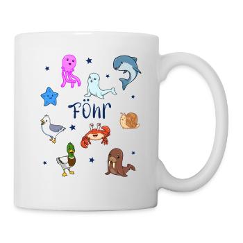 Süße Tiere in Föhr - Tasse - Weiß - Rechts