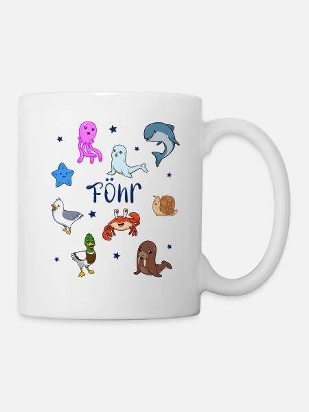Süße Tiere in Föhr - Tasse - Weiß