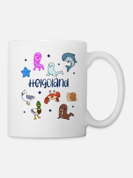 Süße Tiere in Helgoland - Tasse - Weiß