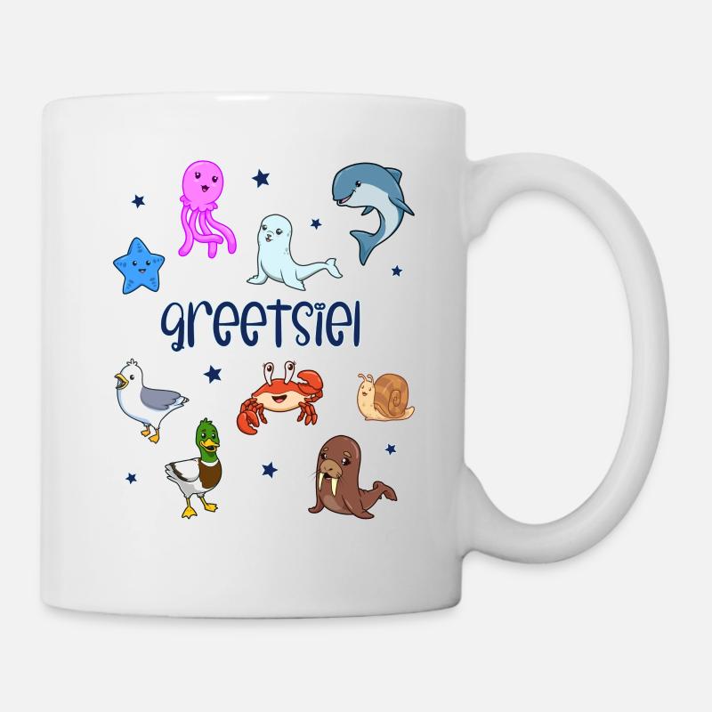 Süße Tiere in Greetsiel - Tasse - Weiß