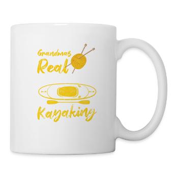 Some grandmas knit real grandma go kayaking - Mug - white - Right