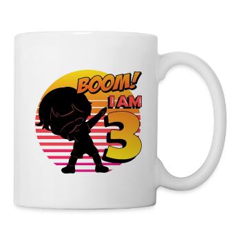 Boom I'm 3 | Birthday Boy | 3rd Birthday Party - Tasse - Weiß - Rechts