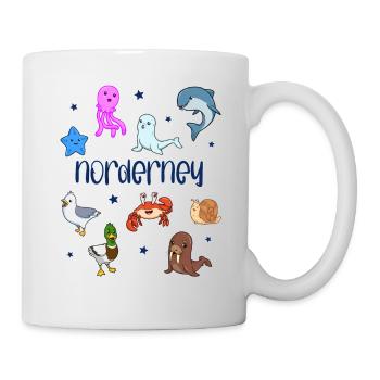 Süße Tiere in Norderney - Tasse - Weiß - Rechts