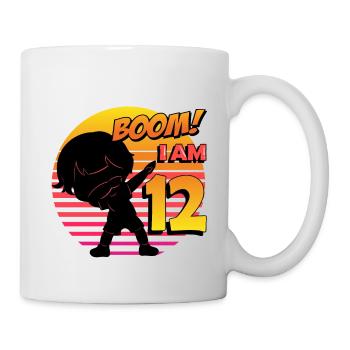 Boom J’ai 12 | Anniversaire Garçon | Fête du 12e anniversaire - Mug blanc - blanc - Droite