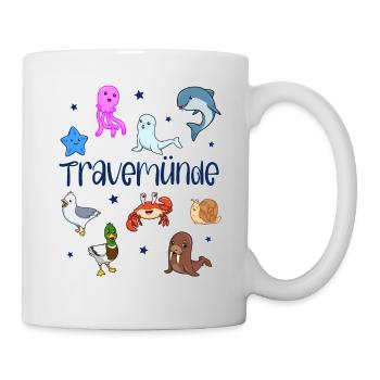 Süße Tiere in Travemünde - Tasse - Weiß - Rechts