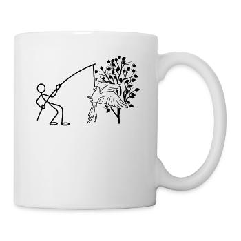 Papagei vom Baum Lustiger - Tasse - Weiß - Rechts