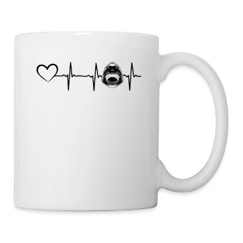 Great White Shark Heartbeat Sharkfish Shark - Mug - white - Right