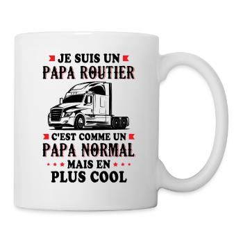 Je Suis Un Papa Routier C'est Comme Un Papa - Mug blanc - blanc - Droite