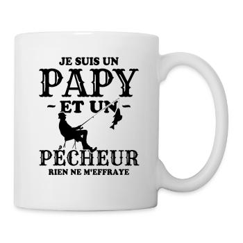Je suis un Papy et un Pécheur Cadeau grand-père - Mug blanc - blanc - Droite