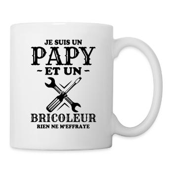 Je suis un Papy et un Bricoleur Cadeau grand-père - Mug blanc - blanc - Droite