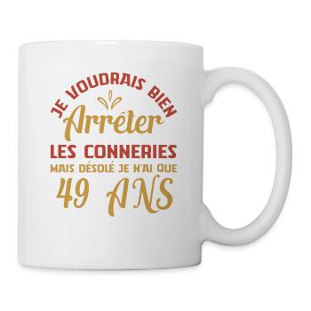 Je N'ai Que 49 Ans Anniversaire Cadeau Vintage Âge - Mug blanc - blanc - Droite