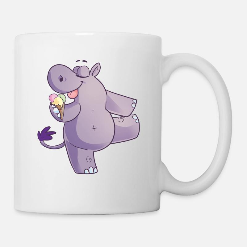 Maskotti Inge Hippo Yoga3 - Mug - white