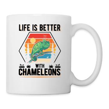 La vie est meilleure avec Chameleons Chameleon - Mug blanc - blanc - Droite