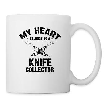 Mein Herz gehört einem Messersammler Messerfan - Tasse - Weiß - Rechts