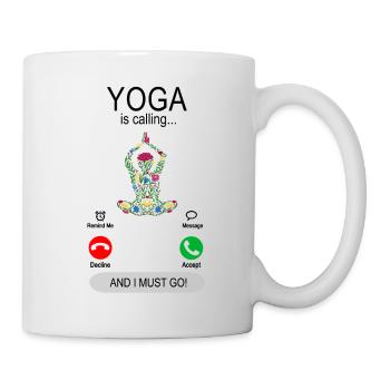 Yoga is calling - Yoga Lesson Meditation - Mug - white - Right