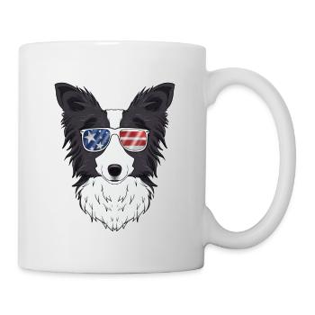 Border Collie USA Lunettes de soleil I Drapeau américain - Mug blanc - blanc - Droite