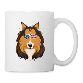 Collie USA Sunglasses I American Flag Collie - Mug - white - Right