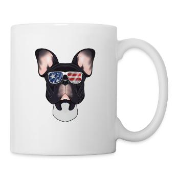 French Bulldog USA Sunglasses I American Flag - Mug - white - Right
