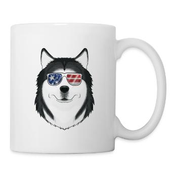 Husky USA Sunglasses I American Flag Husky - Mug - white - Right