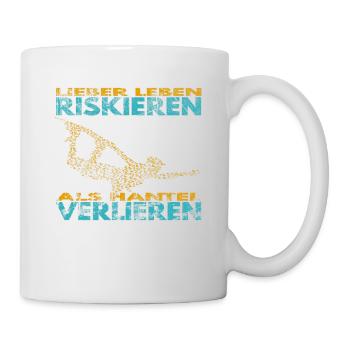 Lieber Leben riskieren, als Hantel verlieren. - Tasse - Weiß - Rechts