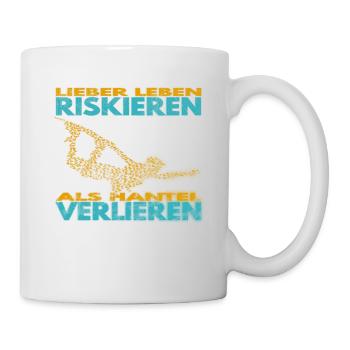 Lieber Leben riskieren, als Hantel verlieren. - Tasse - Weiß - Rechts