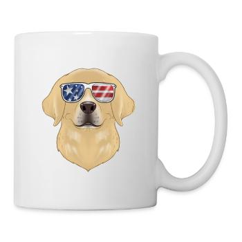 Labrador USA Sunglasses I American Flag Labrador - Tasse - Weiß - Rechts