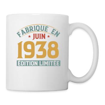 Fabriqué En Juin 1938 Anniversaire Cadeau Vintage - Mug blanc - blanc - Droite