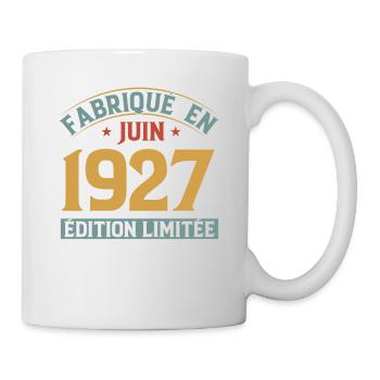 Fabriqué En Juin 1927 Anniversaire Cadeau Vintage - Mug blanc - blanc - Droite