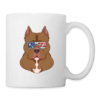 Pitbull USA Sunglasses I American Flag Pitbull - Mug - white - Right