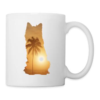 Sommerstrand - Australischer Schäferhund - Tasse - Weiß - Rechts