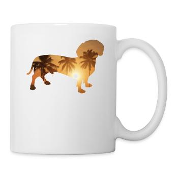 Sommerstrand - Dackel - Tasse - Weiß - Rechts