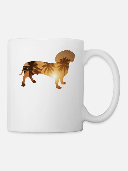 Plage d’été - Teckel - Mug blanc - blanc