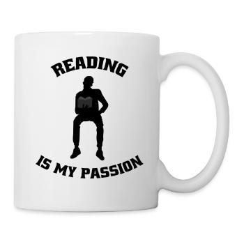 Lesen Geschenk Buch Leser Buchliebhaber Bücher - Tasse - Weiß - Rechts