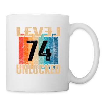 Birthday Happy Birthday Level Unlocked 74 years - Mug - white - Right