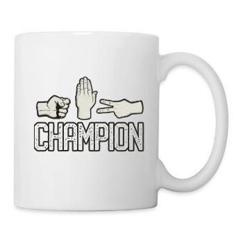 Rock Paper Scissors Champion Cool Hand Game Jeu de mots - Mug blanc - blanc - Droite