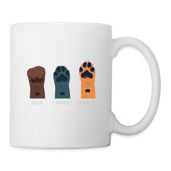 Rock Paper Ciseaux Chien Drôle Pet Mains Jeu Cool - Mug blanc - blanc - Droite