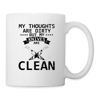 Dirty Thoughts Clean Knife Collecteur de couteaux - Mug blanc - blanc - Droite
