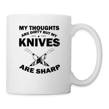 Dirty Thoughts Clean Knife Collecteur de couteaux - Mug blanc - blanc - Droite