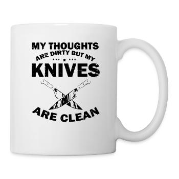 Dirty Thoughts Clean Knife Collecteur de couteaux - Mug blanc - blanc - Droite