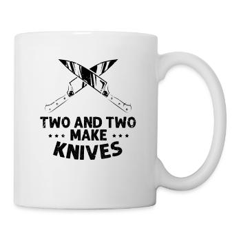 Leben ist besser mit Messer Messersammler - Tasse - Weiß - Rechts