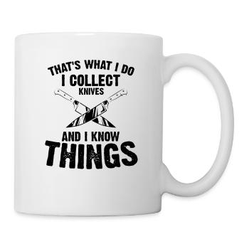Weiß Dinge und sammle Messer Messersammler Design - Tasse - Weiß - Rechts