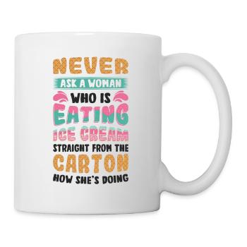 Traurige Frauen Herzschmerz Liebeskummer Eiscreme - Tasse - Weiß - Rechts