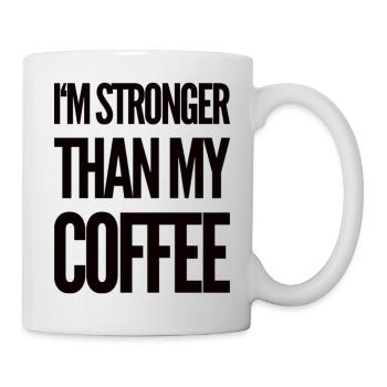 Je suis plus fort que mon café - Mug blanc - blanc - Droite