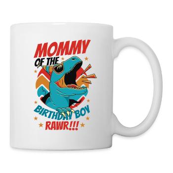 Dinosaurier Mama des Geburtstags Jungen - Tasse - Weiß - Rechts