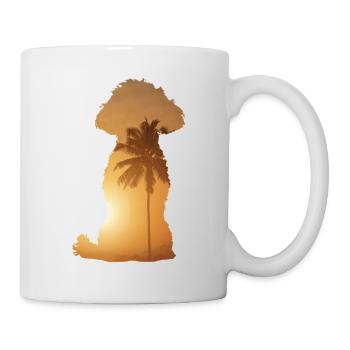 Sommerstrand - Pudel - Tasse - Weiß - Rechts